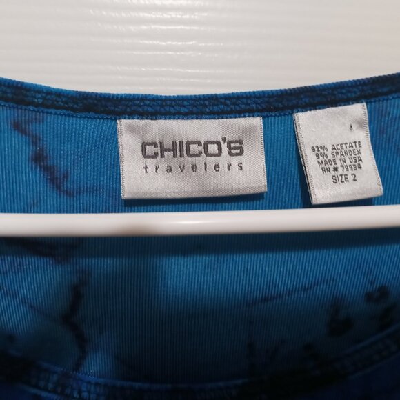 Chico's Blue Nautical Themed Top - Picture 2 of 7